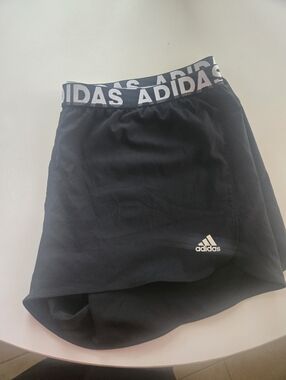 adidas Black Athletic Shorts with Branded Gray Waistband